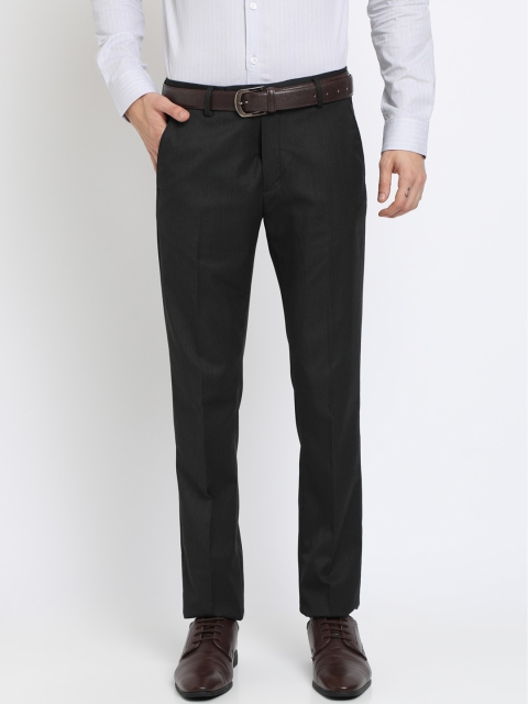 

Crocodile Men Black Slim Fit Solid Formal Trousers
