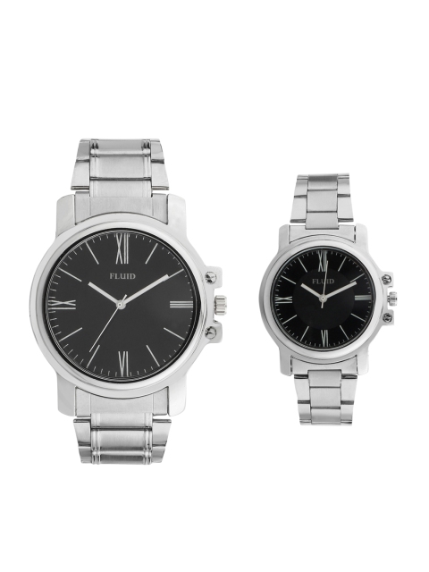 

FLUID Unisex Set of 2 Black Analogue Couple Watch FL-764PR-BK01