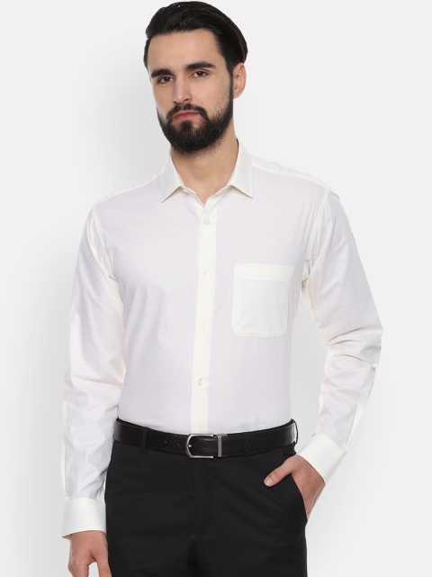 

Van Heusen Men Off-White Regular Fit Self Design Formal Shirt