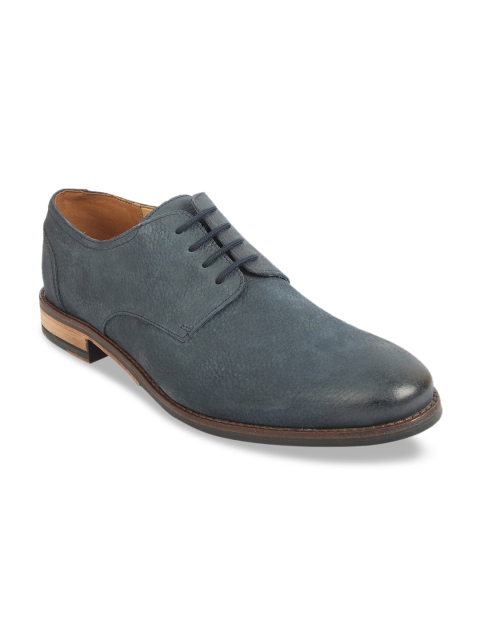 

Clarks Men Navy Blue Textured Formal Derbys