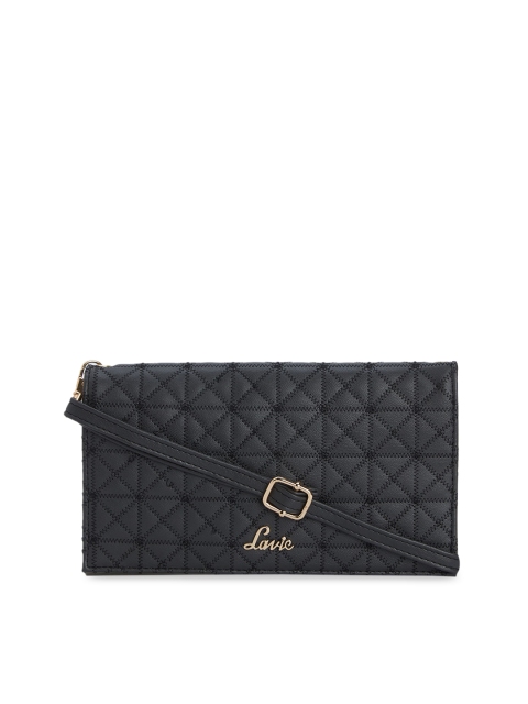 

Lavie Women Grey & Black Self Design Two Fold Wallet