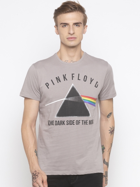 

Globus Men Grey Slim Fit Printed Round Neck T-shirt