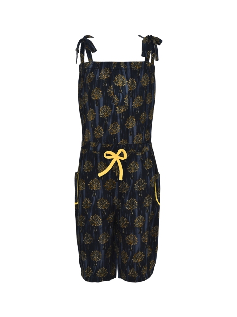 

Aarika Girls Navy Blue & Yellow Printed Basic Jumpsuit