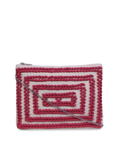 

Diwaah Red Self Design Handmade Sling Bag