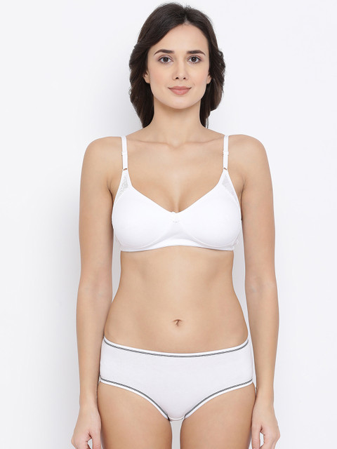 

Clovia Women White Solid Lingerie Set COMBP102432B