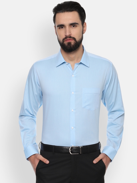 

Van Heusen Men Blue Regular Fit Self Design Formal Shirt