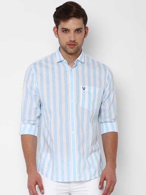 

Allen Solly Men Blue & White Slim Fit Striped Casual Shirt