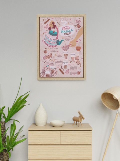 

Chumbak Pink & Beige Garam Masala Chai Printed Wall Art