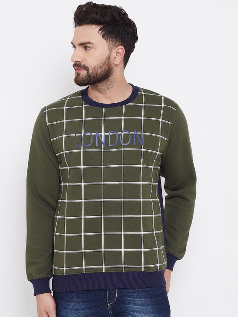 

Canary London Men Green & White Printed Sweatshirt