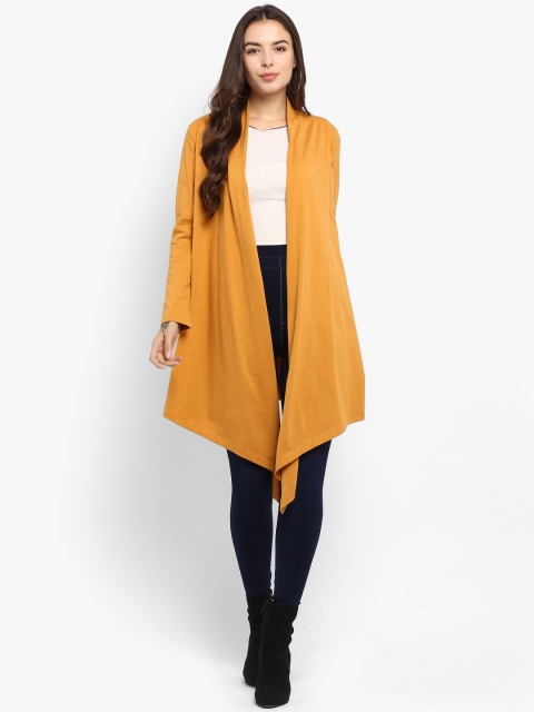 

Lady Stark Women Mustard Yellow Solid Waterfall Shrug