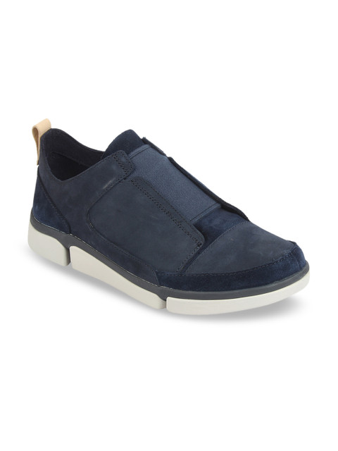 

Clarks Men Navy Blue Slip-On Leather Sneakers