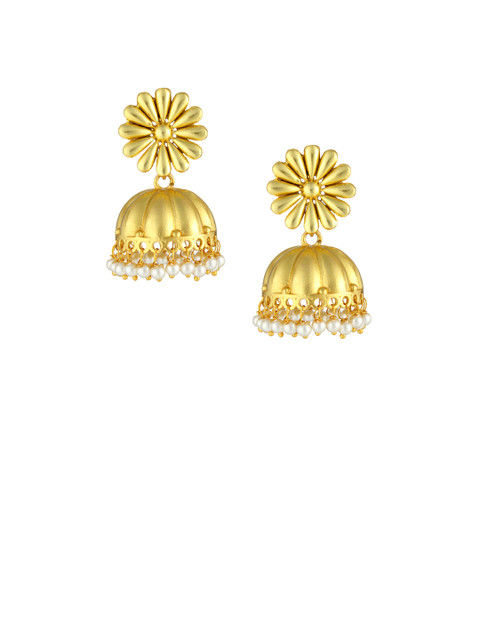 

Adwitiya Collection Gold-Plated Jhumkas