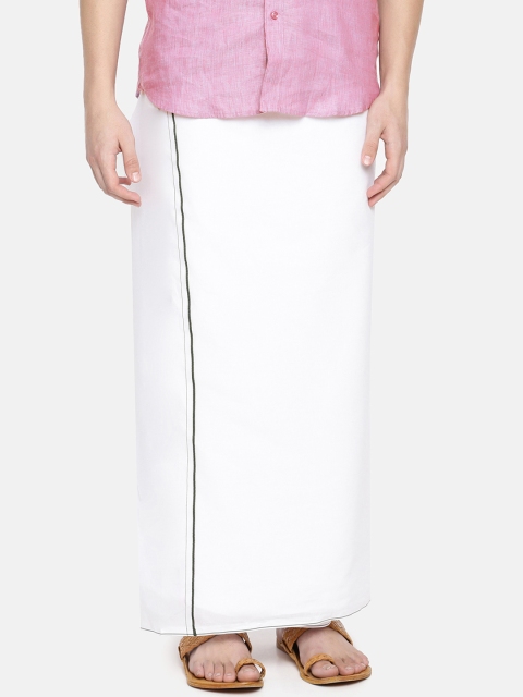 

Chennis Men White & Black Solid Dhoti