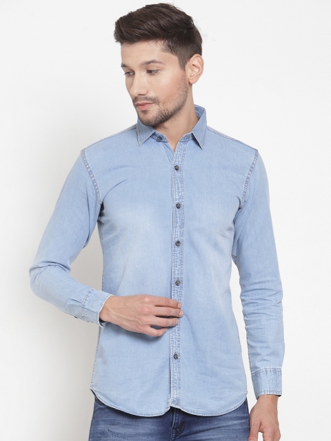 

Rodamo Men Blue Slim Fit Faded Casual Shirt