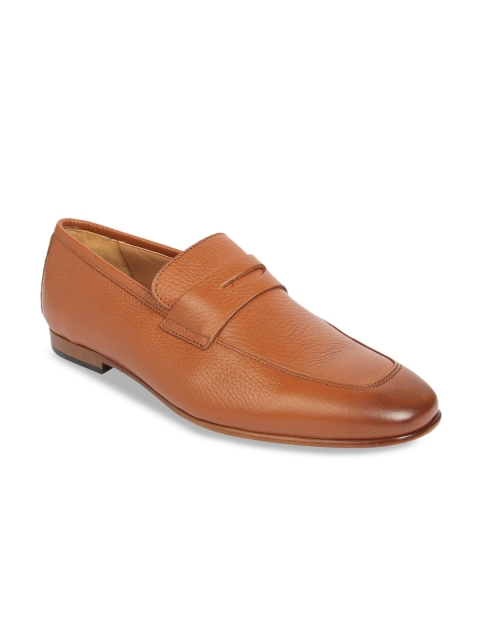 

Clarks Men Tan Brown Leather Penny Loafers