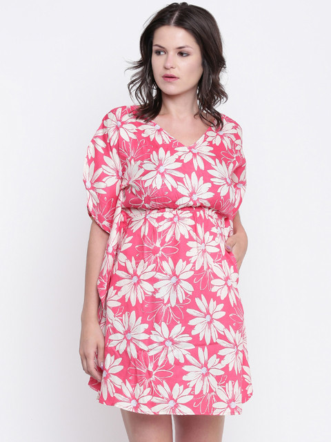

The Kaftan Company Pink Printed Cover-Up Dress