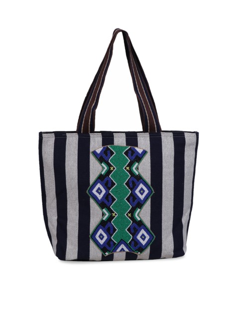 

Diwaah Blue Striped Shoulder Bag