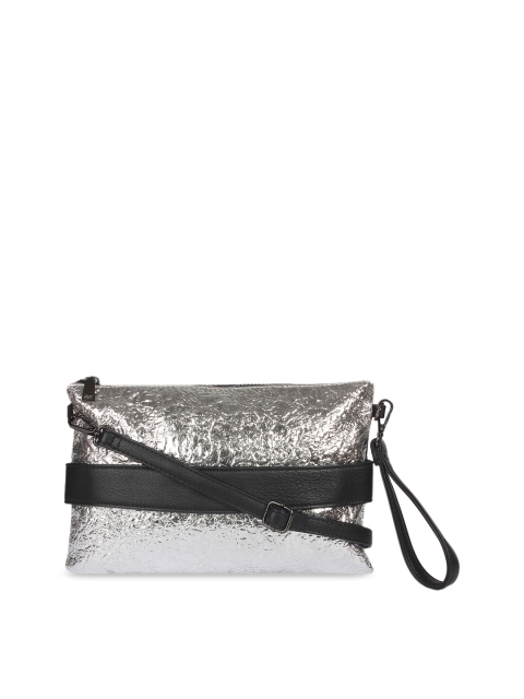 

red pout Silver-Toned & Black Solid Sling Bag