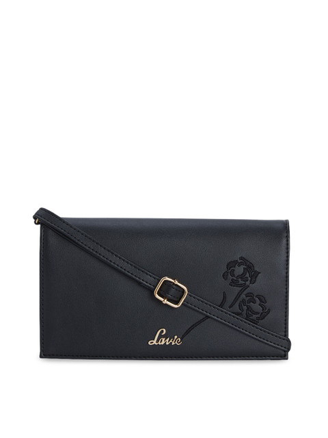 

Lavie Women Black Self Design Two Fold Wallet