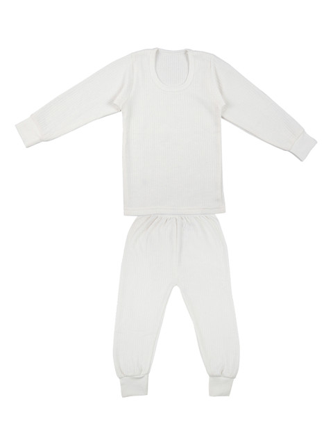 

TINYHUG Boys Off-White Striped Thermal Set
