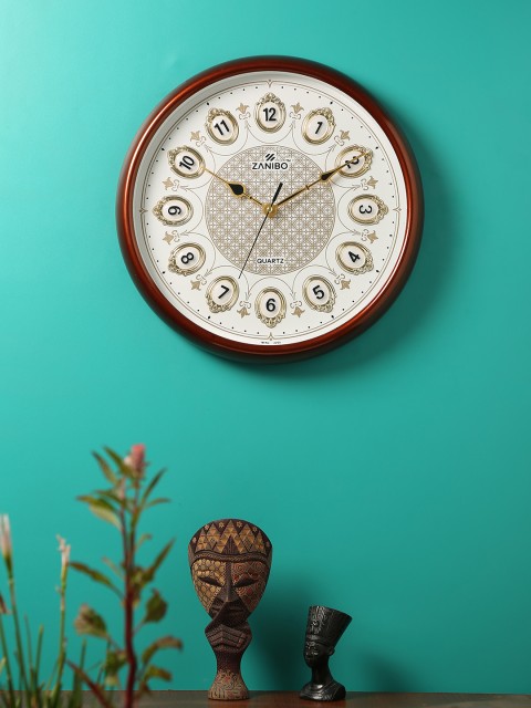 

ZANIBO White Round Printed 35.5 cm Analogue Wall Clock