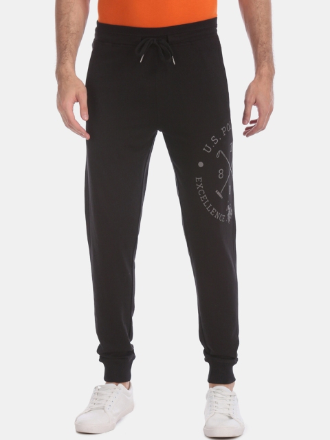 

U.S. Polo Assn. Men Black Brand Print Joggers