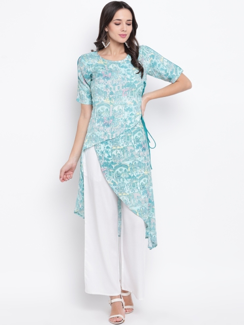 

Vastrachowk Women Blue Printed A-Line Kurta