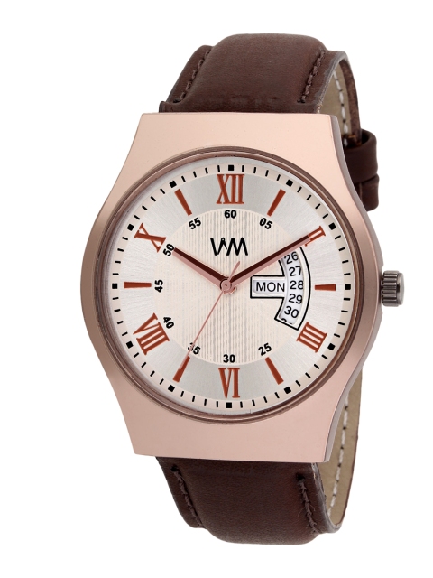 

WM Men White & Brown Analogue Leather Watch DDWM-106ktd1