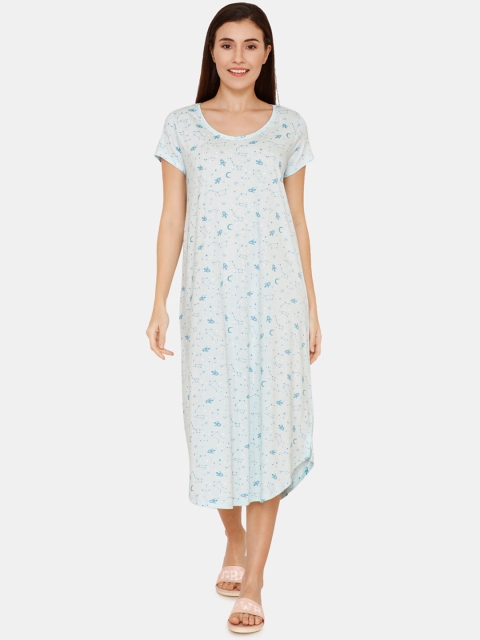 

Zivame Blue Printed Nightdress