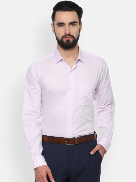 

Van Heusen Men Pink Regular Fit Self Design Formal Shirt
