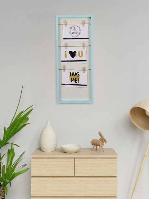 

Chumbak Blue Solid Collage Photo Frame With Wooden Clips