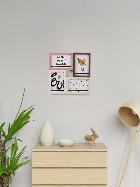 

Chumbak Pink & White Solid Wall Collage Photo Frame