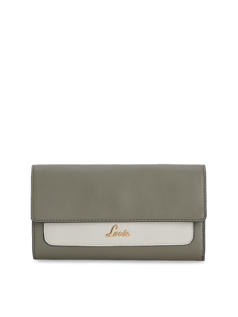 

Lavie Women Green & Beige Solid Three Fold Wallet