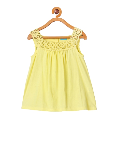 

Miyo Girls Yellow Solid A-Line Top