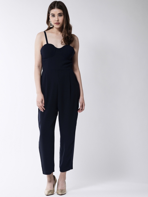 

MAGRE Women Navy Blue Solid Basic Jumpsuit
