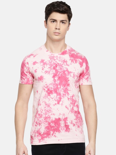 

BLISTON Men Pink Dyed Round Neck T-shirt