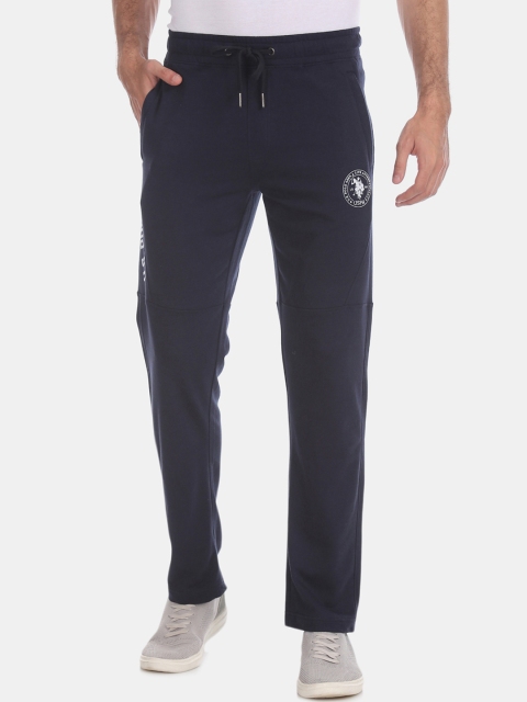 

U.S. Polo Assn. Men Navy Blue Solid Knitted Track Pants