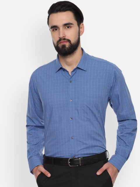

Van Heusen Men Blue Regular Fit Checked Formal Shirt