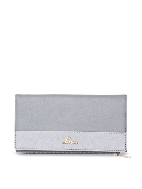 

Lavie Women Grey Solid Two Fold Wallet