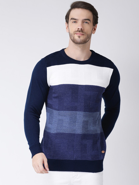 

COBB Men Blue Striped Pullover Sweater