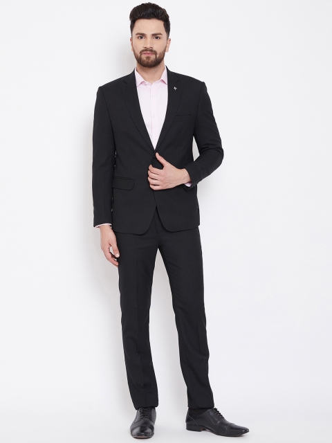 

Canary London Men Black Solid Single-Breasted Slim-Fit Suit