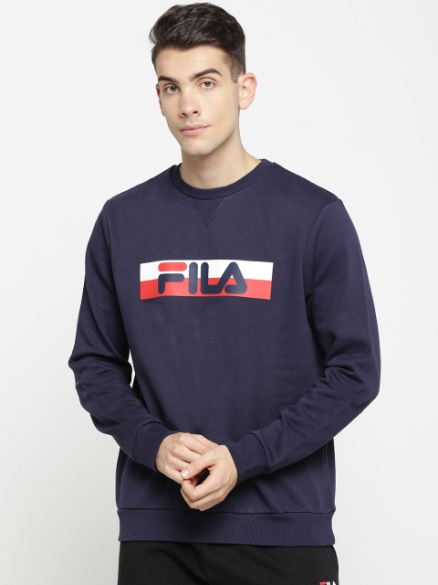 

FILA Men Navy Blue & Red Printed Sweatshirt