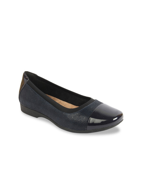 

Clarks Women Navy Blue Solid Ballerinas