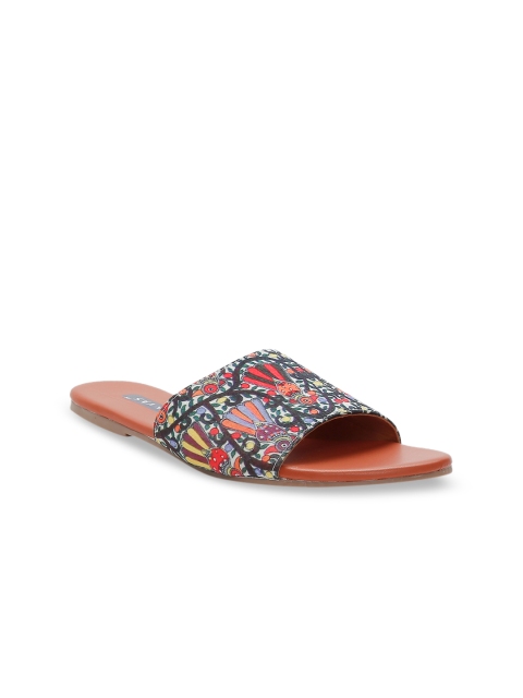 Kanvas Women Multicoloured Printed Open Toe Flats, Multi