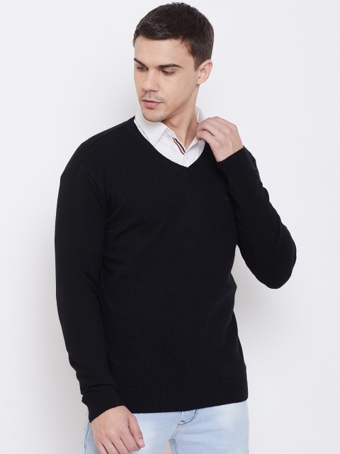 

METTLE Men Black Solid Pullover Sweater