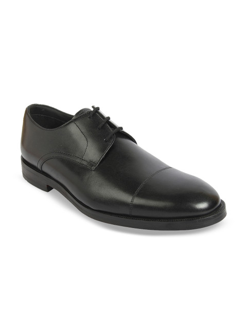 

Clarks Men Black Solid Leather Formal Derbys