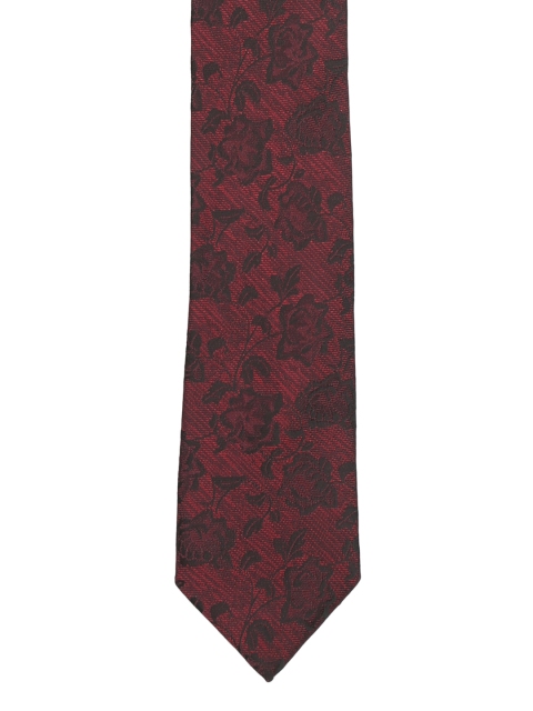 

V Dot Maroon Woven Design Broad Tie