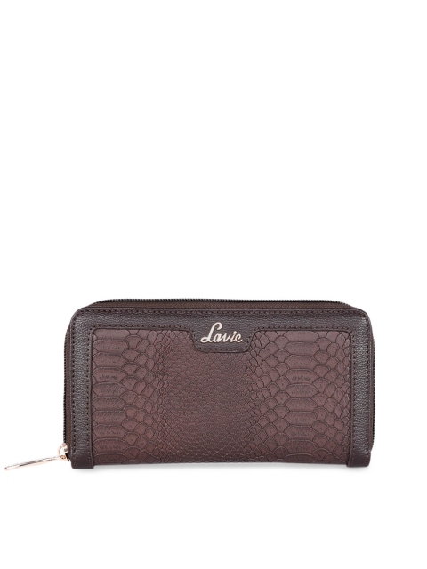 

Lavie Women Brown Textured Zip Around Wallet