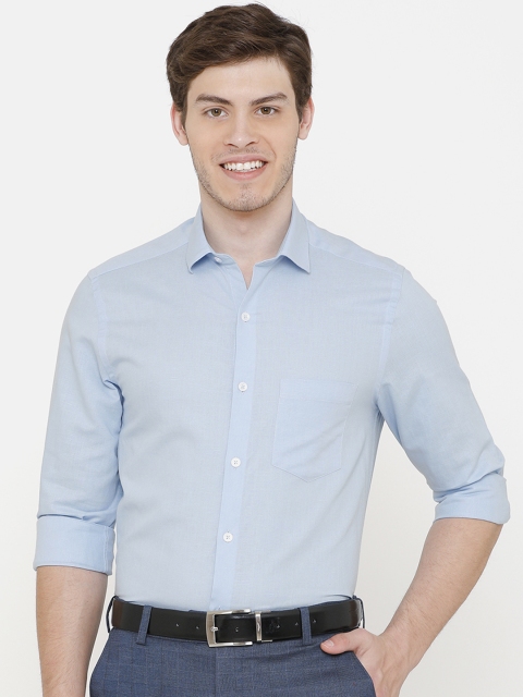 

CAVALLO by Linen Club Men Blue Regular Fit Solid Formal Shirt