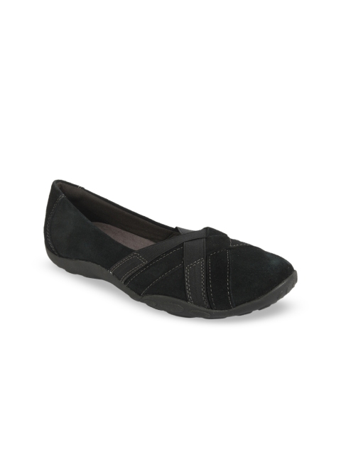 

Clarks Women Black Solid Suede Ballerina Flats